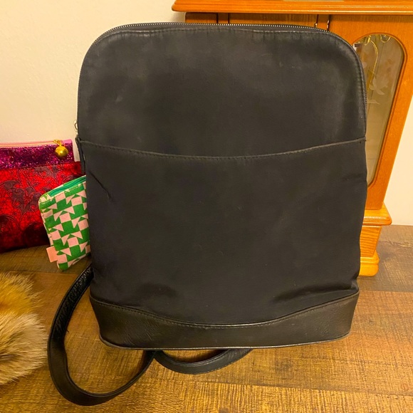 L.L. Bean Bags Vintage Ll Bean Nylon With Leather Backpack Poshmark